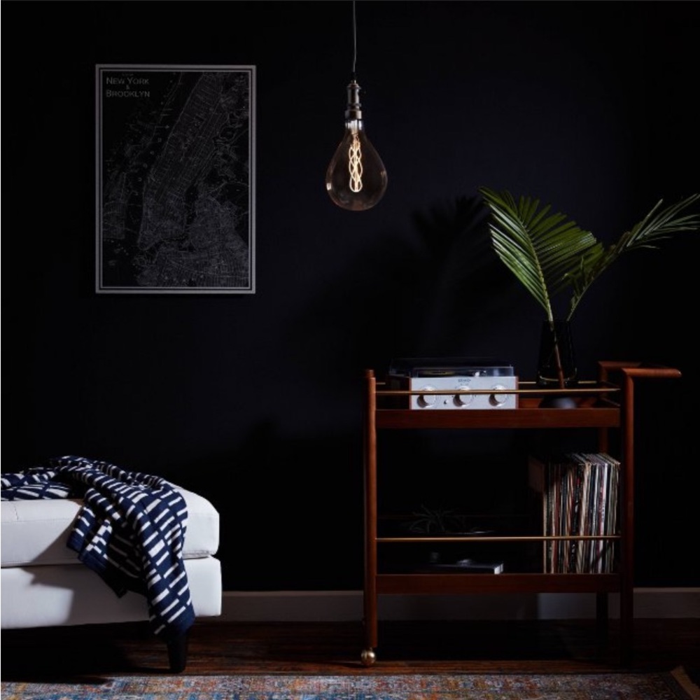 GENERAL ELECTRIC vintage style black cord light fixture NEW